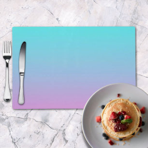 Mermaid colors gradient purple pink aqua ombre placemat