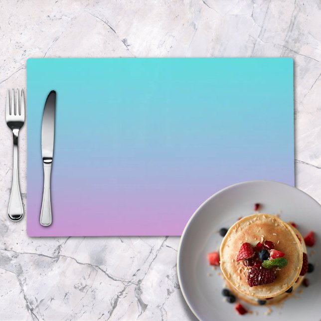 Mermaid colors gradient purple pink aqua ombre placemat (Mermaid colors gradient purple pink aqua ombre placemat)