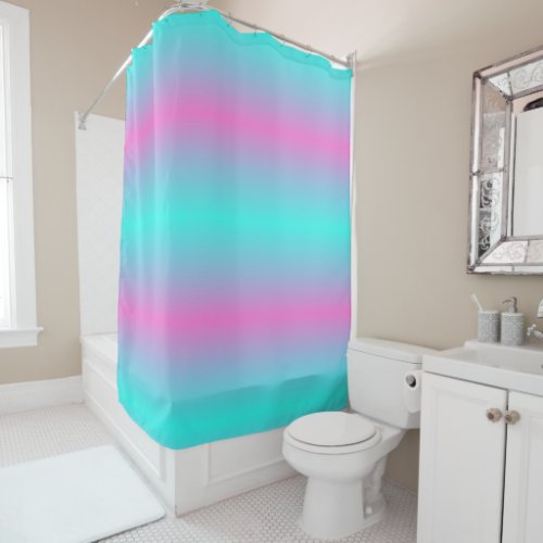 Mermaid colors gradient purple pink aqua ombre shower curtain