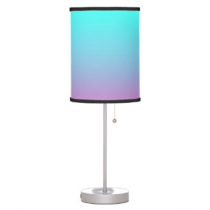 Mermaid colors gradient purple pink aqua ombre table lamp