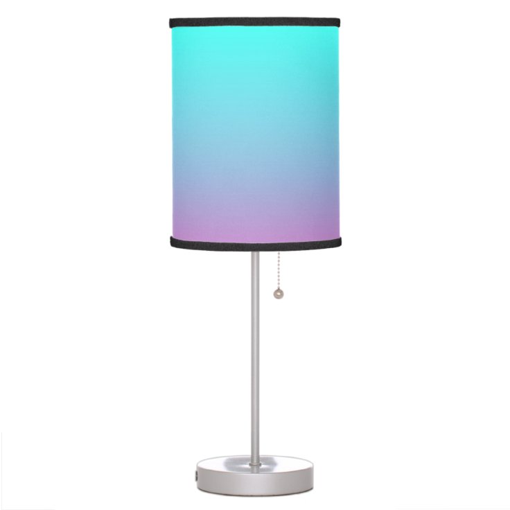 Mermaid colors gradient purple pink aqua ombre table lamp | Zazzle
