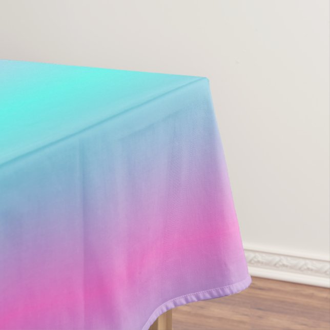 Mermaid colors gradient purple pink aqua ombre tablecloth (In Situ)