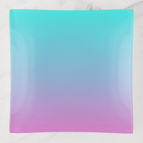 Mermaid colors gradient purple pink aqua ombre trinket tray
