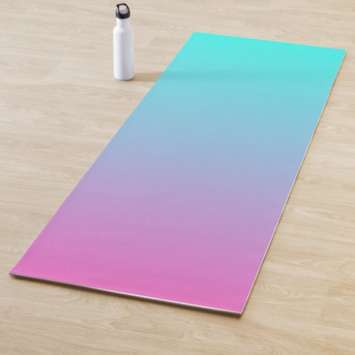 Mermaid colors gradient purple pink aqua ombre yoga mat