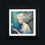 Mermaid Coral Under The Sea Fantasy Keepsake  Gift Box<br><div class="desc">This fine art style mermaid features and underwater scene,  with vibrant blue water,  coral,  and mermaid reaching for bubbles. Vivid lush colors. A gift for a little girl who loves fantasy characters. She may store her jewelry and other treasures.</div>