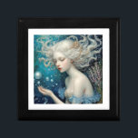 Mermaid Coral Under The Sea Fantasy Keepsake  Gift Box<br><div class="desc">This fine art style mermaid features and underwater scene,  with vibrant blue water,  coral,  and mermaid reaching for bubbles. Vivid lush colors. A gift for a little girl who loves fantasy characters. She may store her jewelry and other treasures.</div>