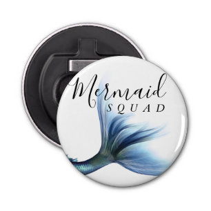 Mermaid Crew Ice Blue Muted Bachelorette Party Bottle Opener