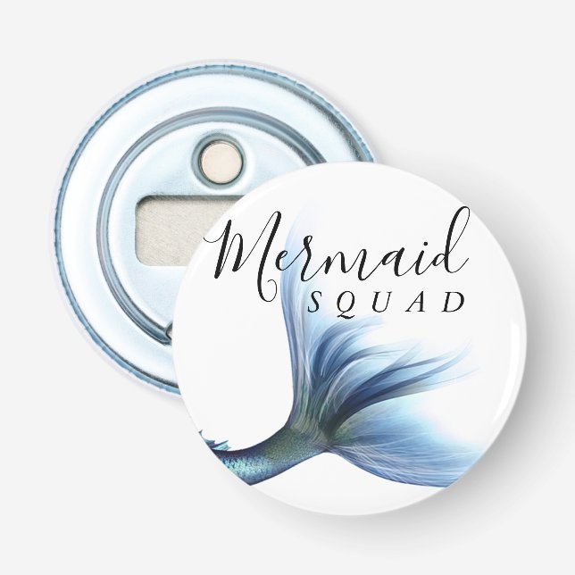 Mermaid Crew Ice Blue | Muted Bachelorette Party Bottle Opener (Front)