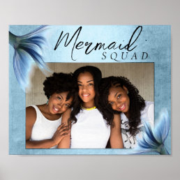Mermaid Crew Ice Blue | Muted Glam Friends Photo Poster