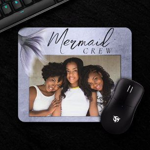 Mermaid Crew Lavender Purple Chic Friends Photo Mouse Pad