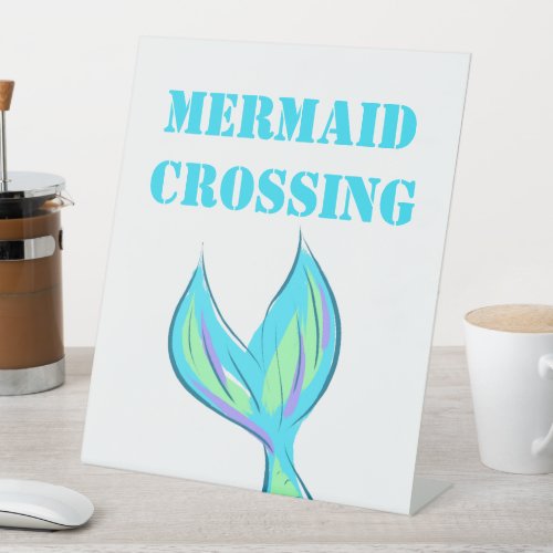 Mermaid Crossing Pedestal Sign