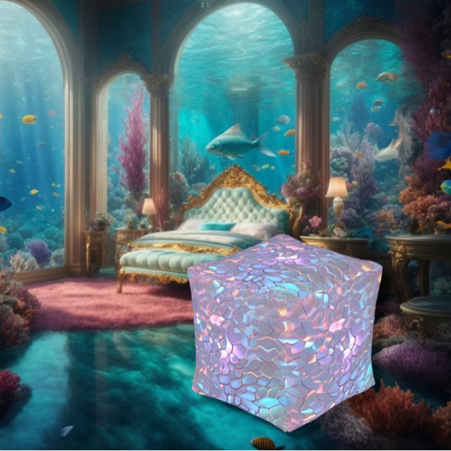 Mermaid Cube Pouf (Creator Uploaded)