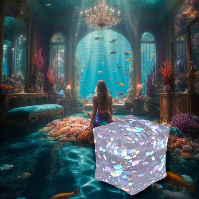Mermaid Cube Pouf (Creator Uploaded)