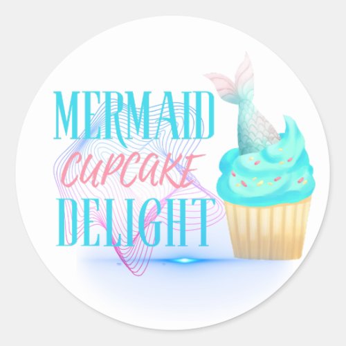 Mermaid cupcake delight vibes squad classic round sticker