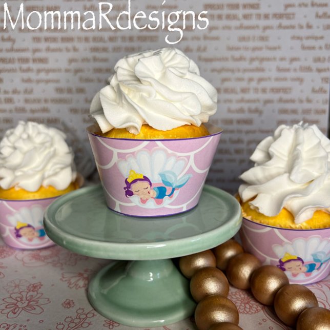 Mermaid cupcake wrappers, cupcake wrapper (Creator Uploaded)
