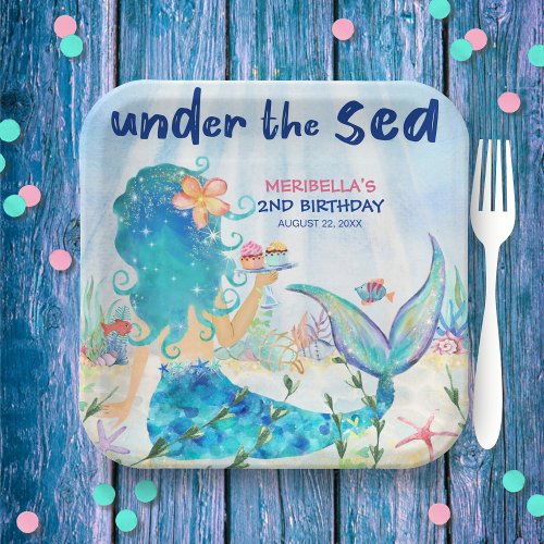 Mermaid Cupcakes Under The Sea Girls Birthday Paper Plates