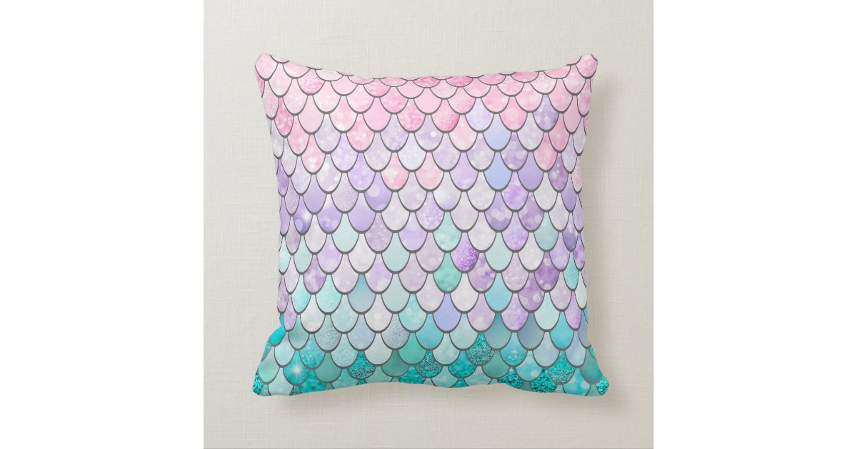Mermaid Cushion Girls Bedroom Decor Throw Pillow Zazzle Com