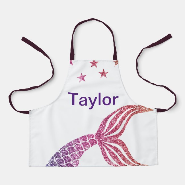 Mermaid Custom All-Over Print Apron, Small Apron