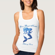 Mermaid Custom Boat Name and Fishing Team Shirt