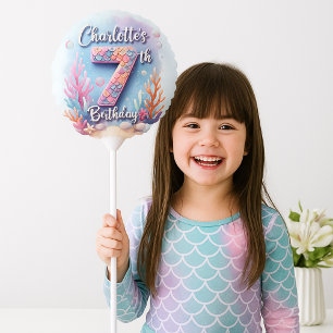 Mermaid Custom Name & Age - Under the Sea Party Balloon