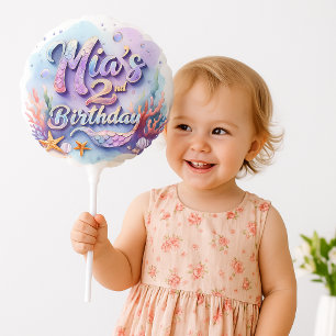 Mermaid Custom Name & Age - Under the Sea Party Balloon