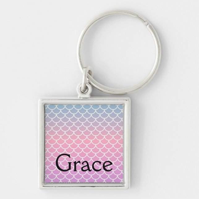 Mermaid Custom Name keychain - Grace (Front)