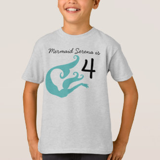 Mermaid Customizable 4th Birthday Tshirt