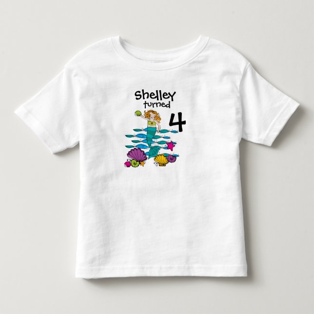 Mermaid Customizable Birthday T-shirt (Front)