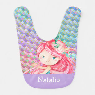 Mermaid Cute Baby Girl Baby Bib