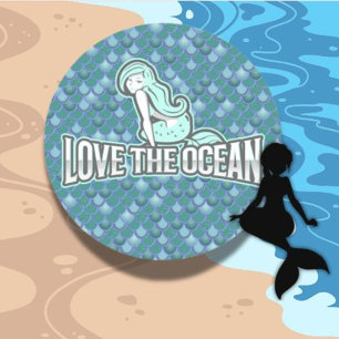 Mermaid Cute blue  Classic Round Sticker
