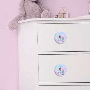 Mermaid Cute Blue Pink Starfish Personal Ceramic Knob