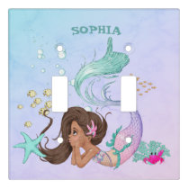 Mermaid Cute Blue Starfish Girly Personal   Light Switch Cover