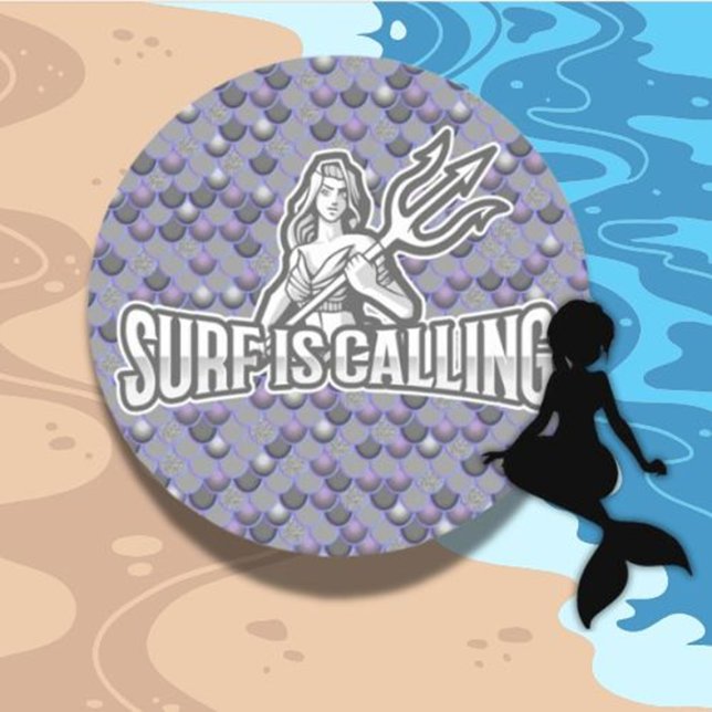 Mermaid Cute Grey  Classic Round Sticker (Add a touch of whimsy with this Mermaid Cute Grey Classic Round Sticker)