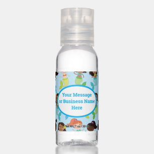 Mermaid Cute Kids Pool Business Logo Name Message Hand Sanitizer