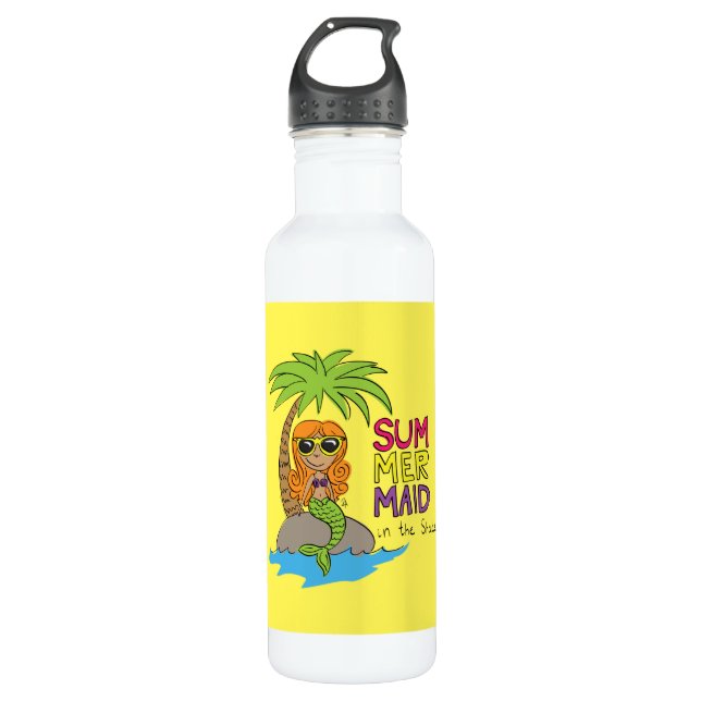 Mermaid Cute Kids Stainless Steel Water Bottle (Front)