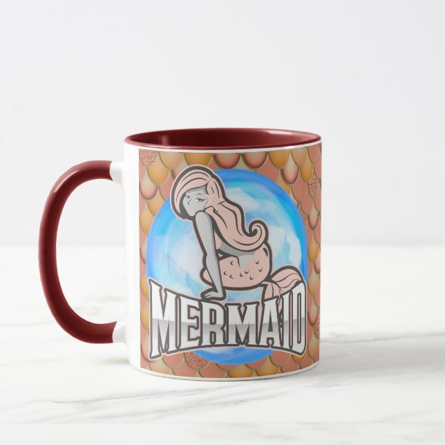 Mermaid Cute PINK Mug (Left)