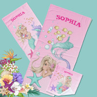 Mermaid Cute Pink Starfish Personal Bath