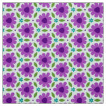 MERMAID - Cute Purple Flowers on Aqua Girly Floral Fabric