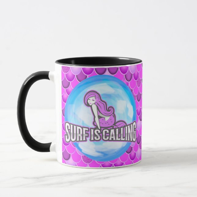 Mermaid Cute Purple Mug (Left)