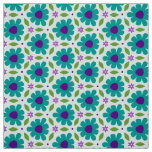 MERMAID - Cute Teal Botanical Flowers on Floral Fabric