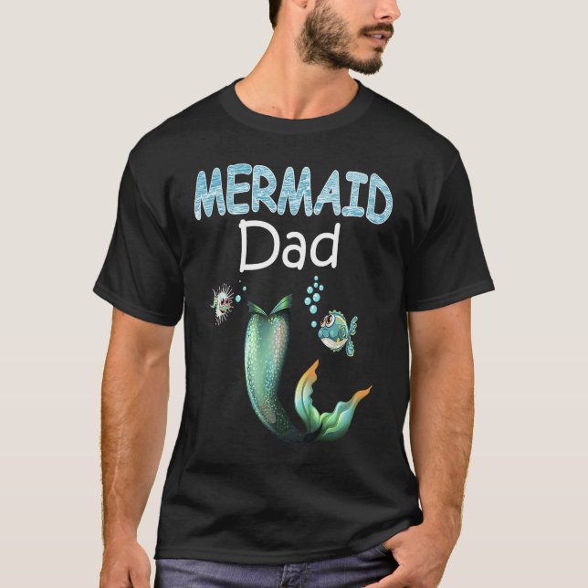 Mermaid Dad Cool Family Matching Set T-Shirt (Front)
