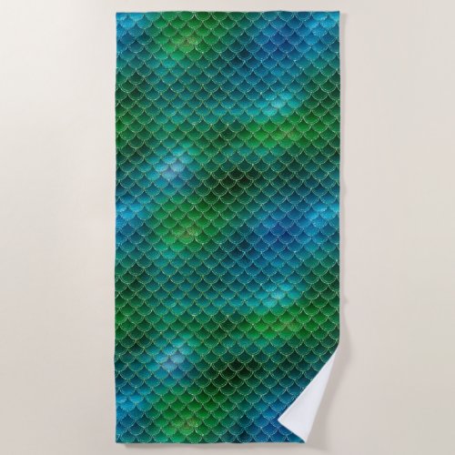 Mermaid Design Beach Towel