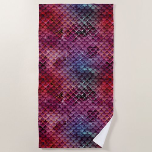 Mermaid Design Beach Towel