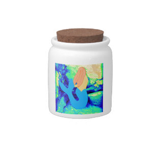 mermaid design candy jar