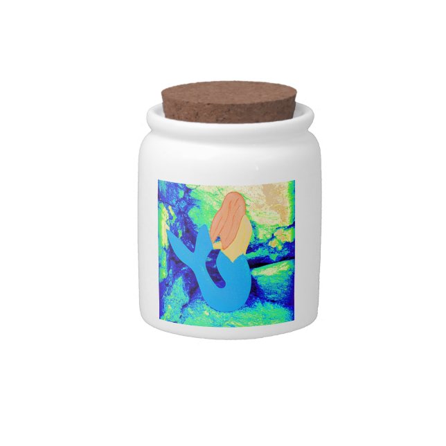 mermaid design candy jar (Front)
