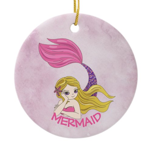 Mermaid Design Ceramic Ornament