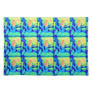 mermaid design cloth placemat