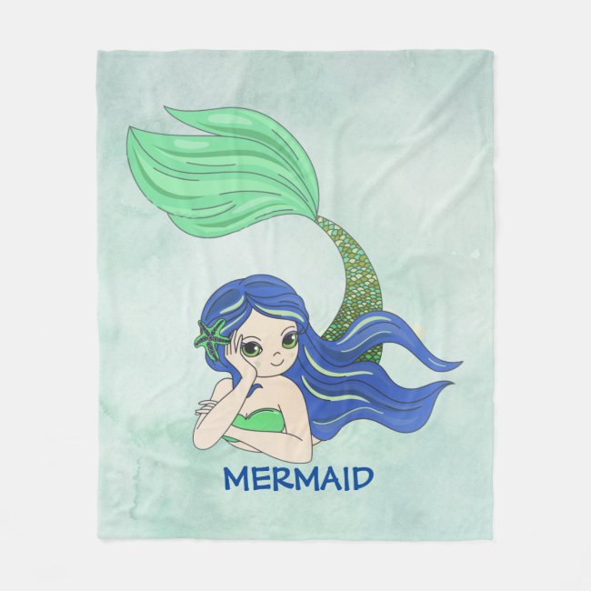 Mermaid Design Fleece Blanket