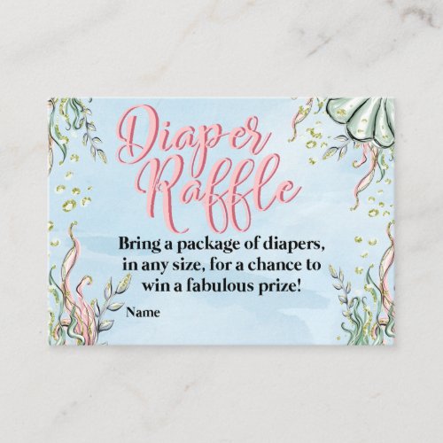 Mermaid Diaper Raffle Insert Card