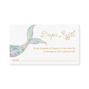Mermaid Diaper Raffle Ticket Enclosure Card